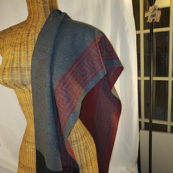 Men's Portabella Collection Winter Scarf - Red with Black Greek Key Design - Picture 4 of 8